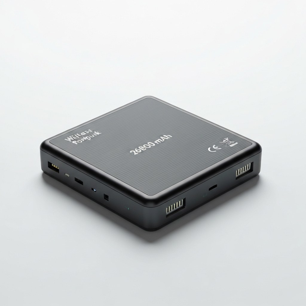 Hiluckey Wireless Solar Power Bank 26800 mAh Waterproof Solar Charger USB C Externe Batterie mit 4 Ausgängen, Qi Power Bank für iPhone, Samsung, Huawei, iPad und vieles mehr