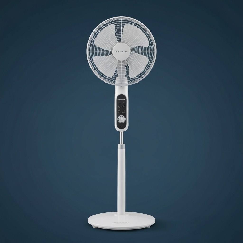 Rowenta Standventilator Turbo Silence Extreme, 4 Geschwindigkeitsstufen, Nachtmodus, Turbostufe, automatische Oszillation, bis zu 80 m³/Min. Luftzirkulation, Ventilator leise, weiß/schwarz, VU5640